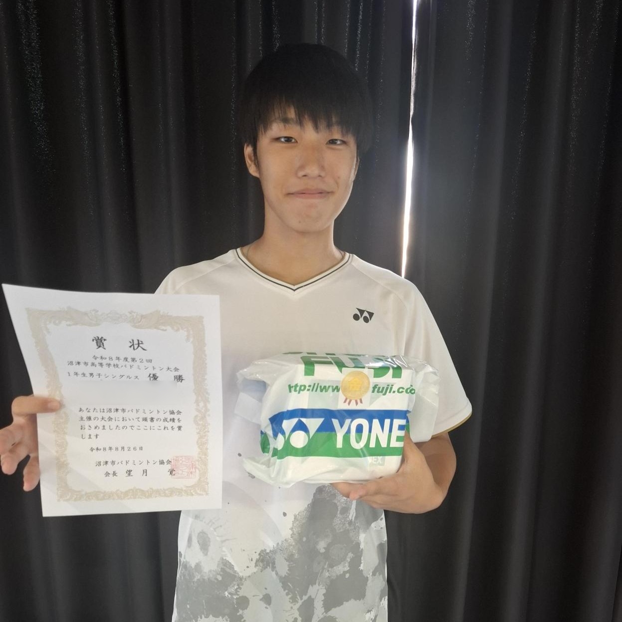 令和8年度第2回沼津市高等学校バドミントン大会で本校学生が優勝